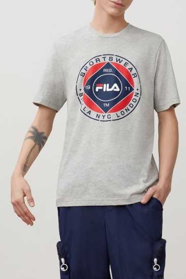 Fila Homme Jordao Graphic Tee Grisheather Fila France RZY-142673